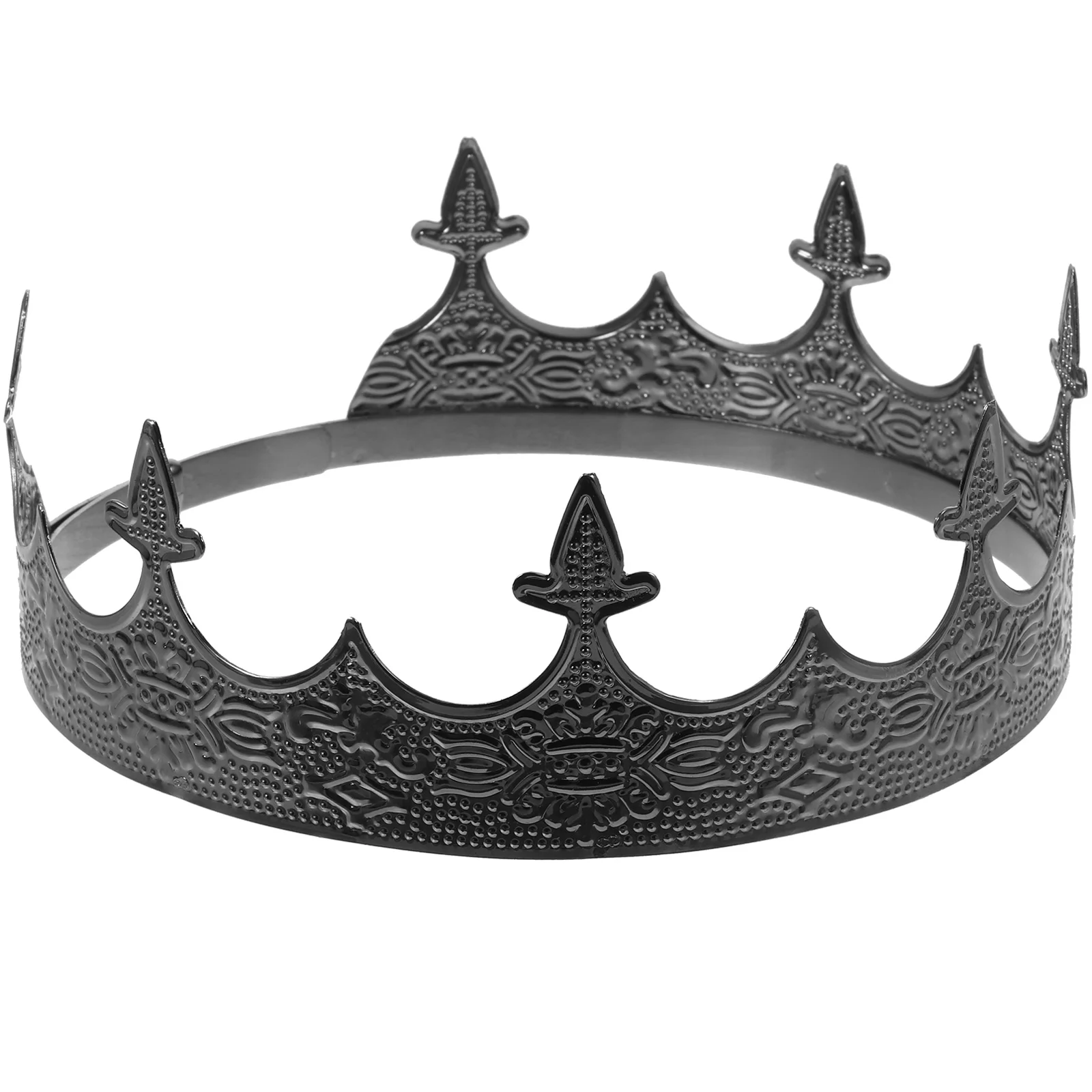 

Metal Crown for Men Adjustable Gun Black Mens Crown Headdress Wedding Prom Cosplay Costume Headband Metal Crowns Hair Decor