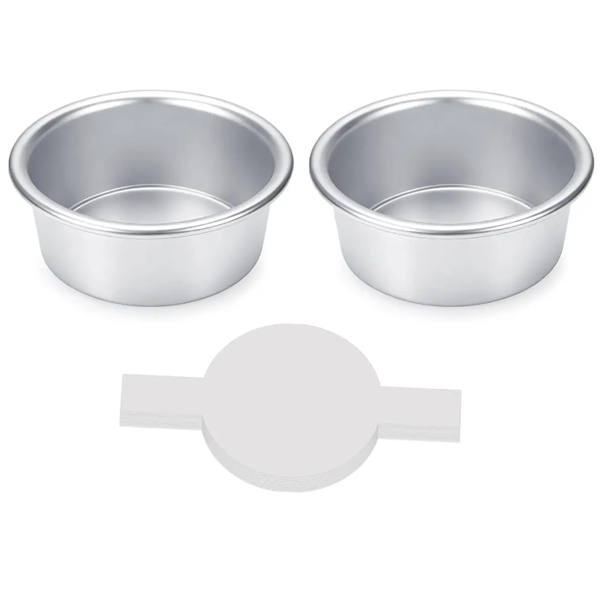 A665K Cake Pans Set, Small Cake Pans with 60PCS Parchment Paper for Birthday Smash Layer Cakes, No-Stick Round Cake Pans SUMMER