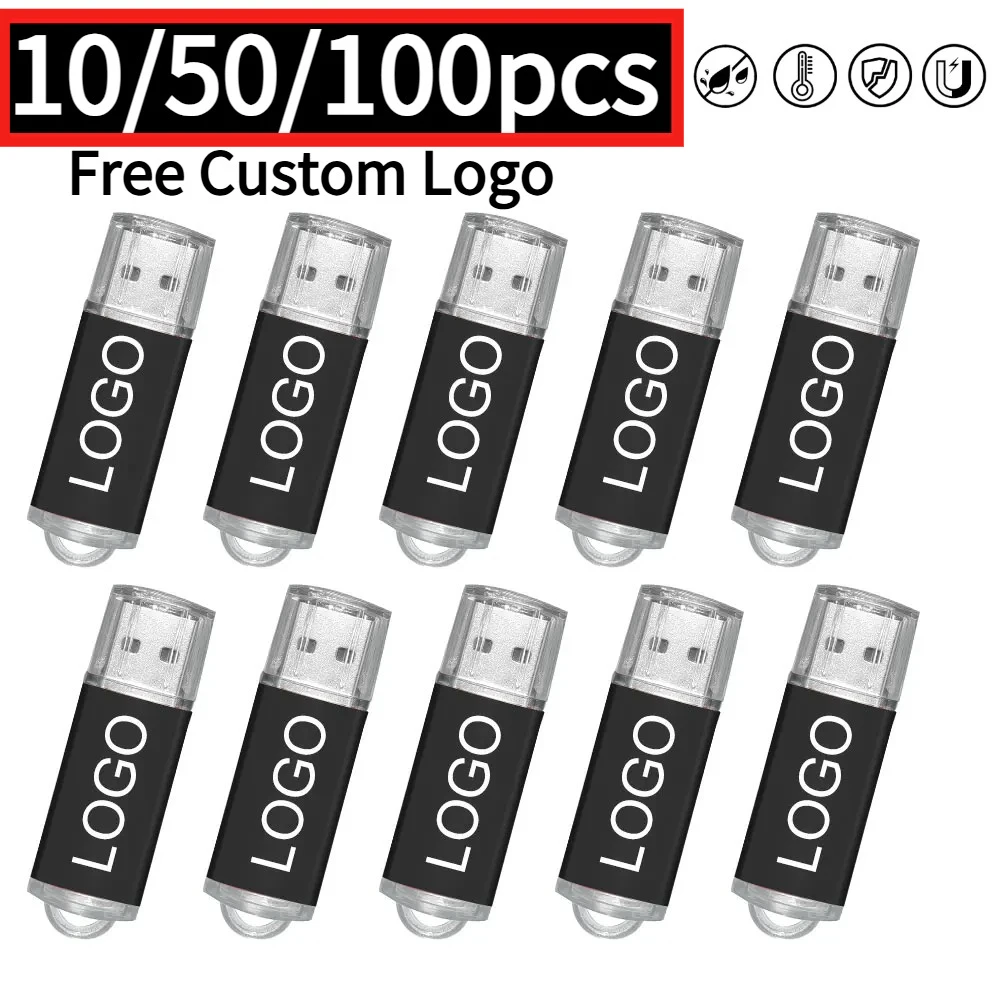 Lote de 10/50/100 Unidades de Memoria USB de 8GB, 4GB, 2GB, 1GB, 16GB, 128MB, 256MB, 512MB con Logotipo Personalizado Gratuito