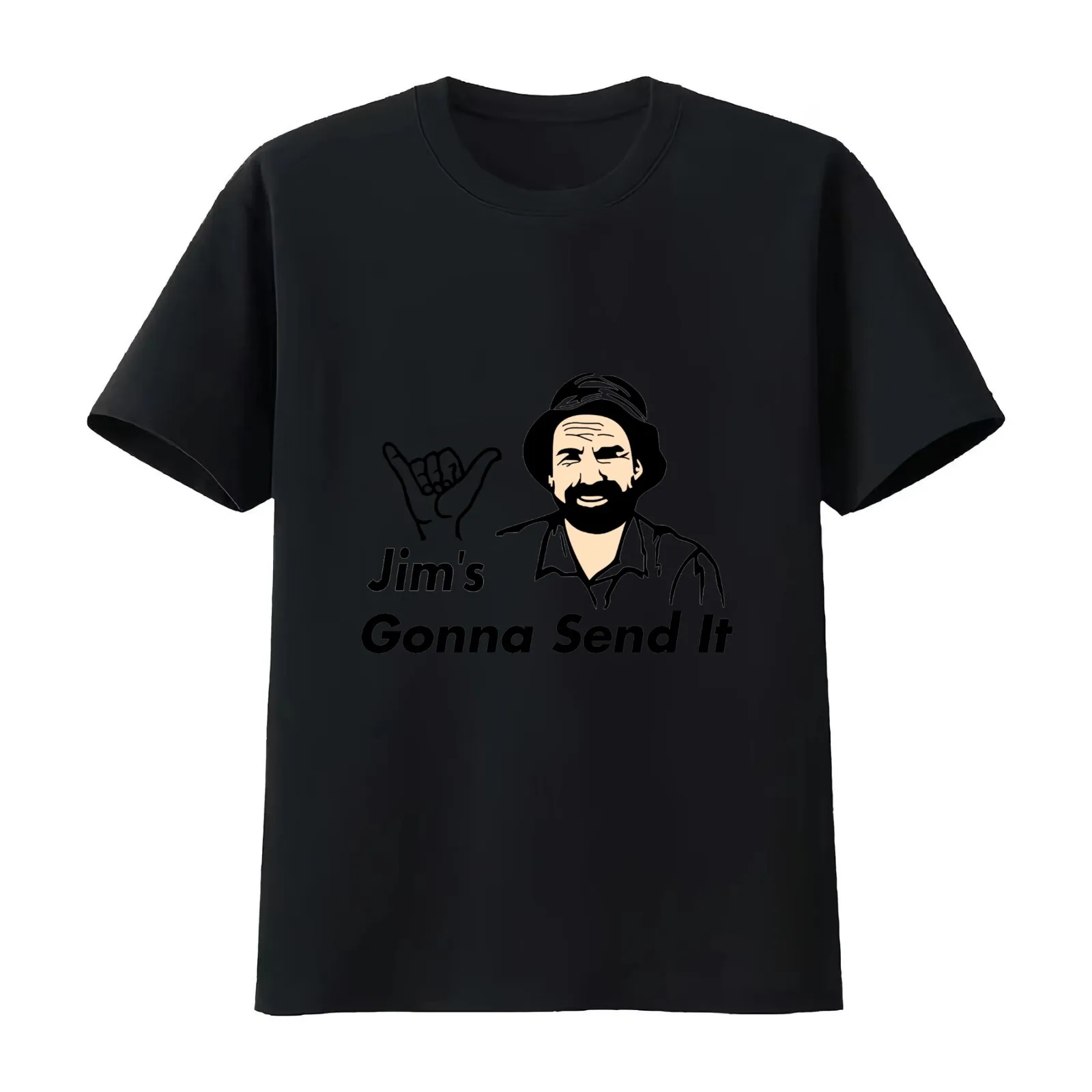 Jim's Gonna Send it T-Shirt Summer Casual Cotton Tee Oversized Streetwear Tops Vintage Graphic Print Loose Fit Short Sleeve