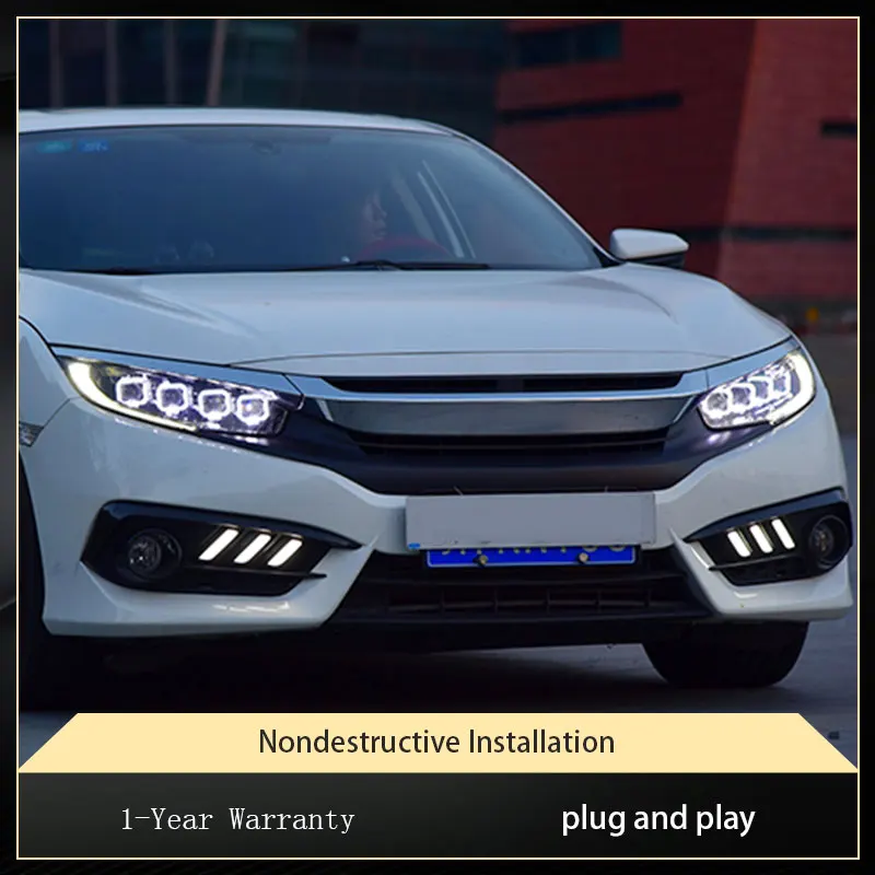 Car Lights For Honda Civic G10 2016 2017 2018 2019 2020 Auto Headlights Assembly Upgrade LED DRL Front Lamp Dynamic Accessories