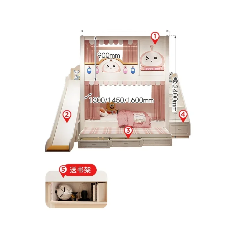 

Cartoon children's bed, bunk bed tree house