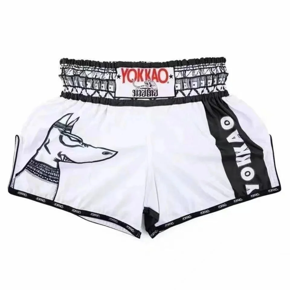 ports Breathable Thai Shorts 2024 New Boxing Training Pants Print Design Quick Drying Training Shorts Beach Gym Shorts For Men