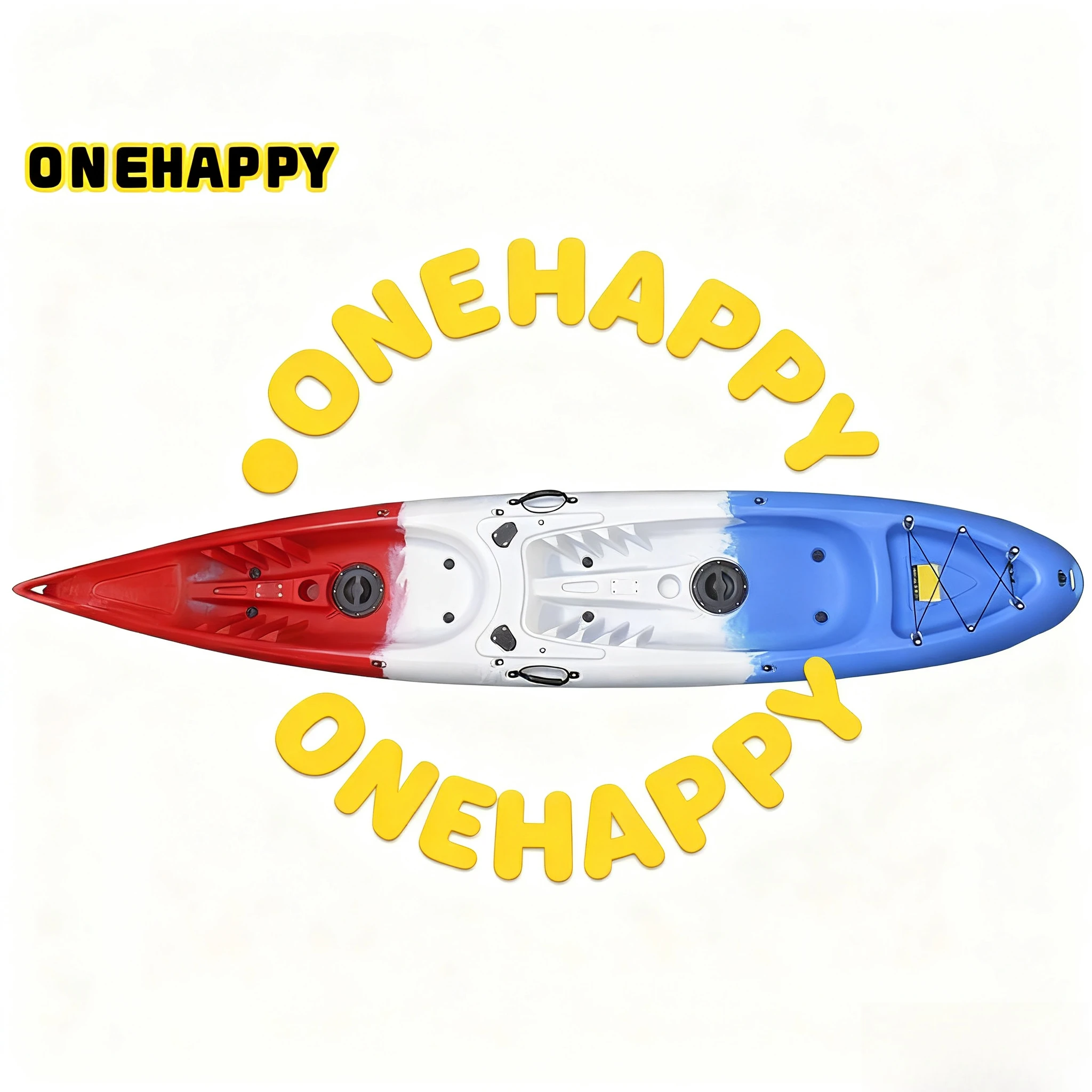 حماية من الأشعة فوق البنفسجية لشخصين، قارب كاياك بلاستيكي مصبوب من Rotomolded لشخصين بالغين مع مجاديف لصيد الأسماك في نهر البحيرة #1