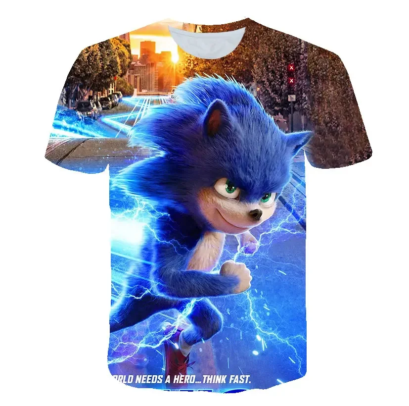 20223 estate bambini ragazzi Sonic 2 magliette a maniche corte vestiti 4-14 anni neonati stampa 3D Tees abbigliamento per bambini abbigliamento per bambini