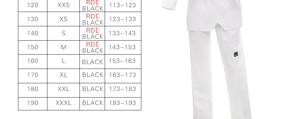 WTF Taekwondo Dobok Kleidung für Kinder und Erwachsene ITF Karate-Anzug Taekwondo-Uniform Karate-Kleidung Größe XXXL-XXXS – Detail 16