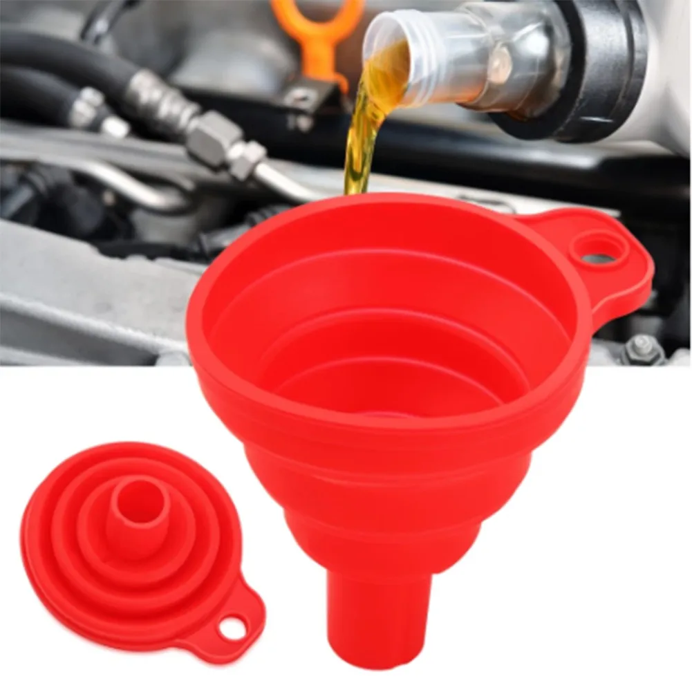 High Quality Car Funnel Collapsible Silicone Collapsible Engine Filler 7cmX6cm Screen Silicone Space Saving Up