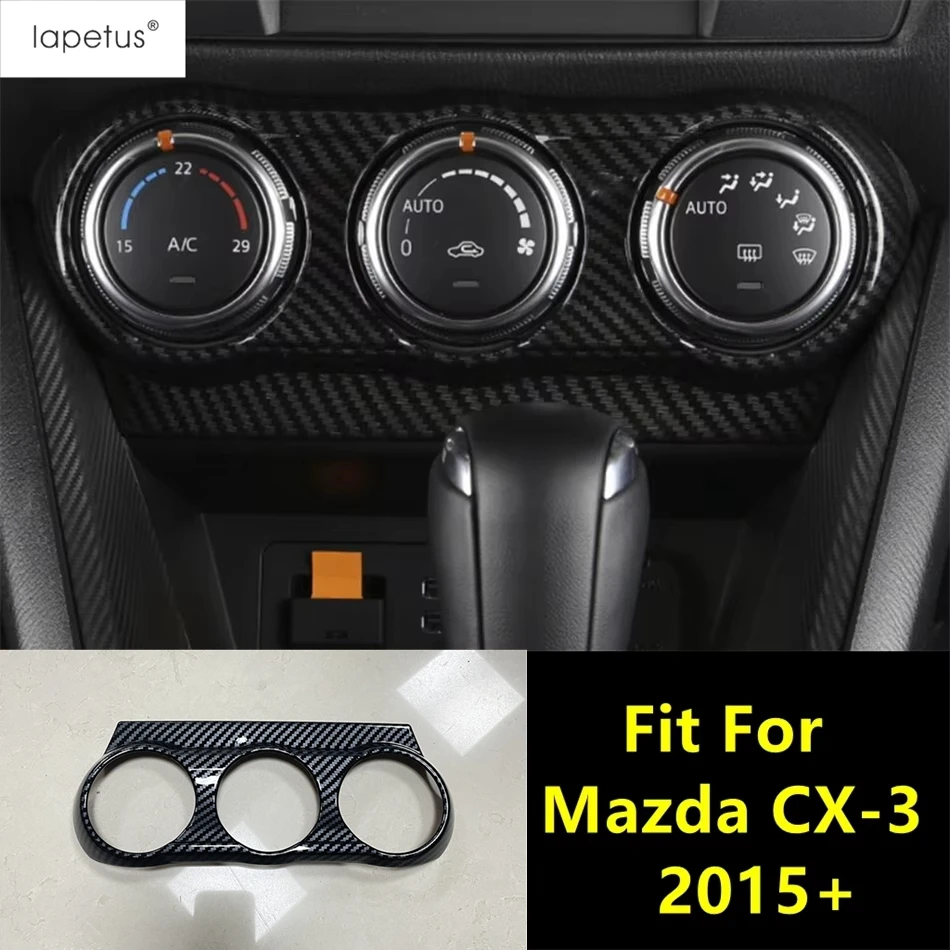 Center Control Air Conditioning AC Vent Panel Frame Cover Trim For Mazda CX-3 CX3 2015 - 2021 ABS Red / Carbon Fiber Accessories