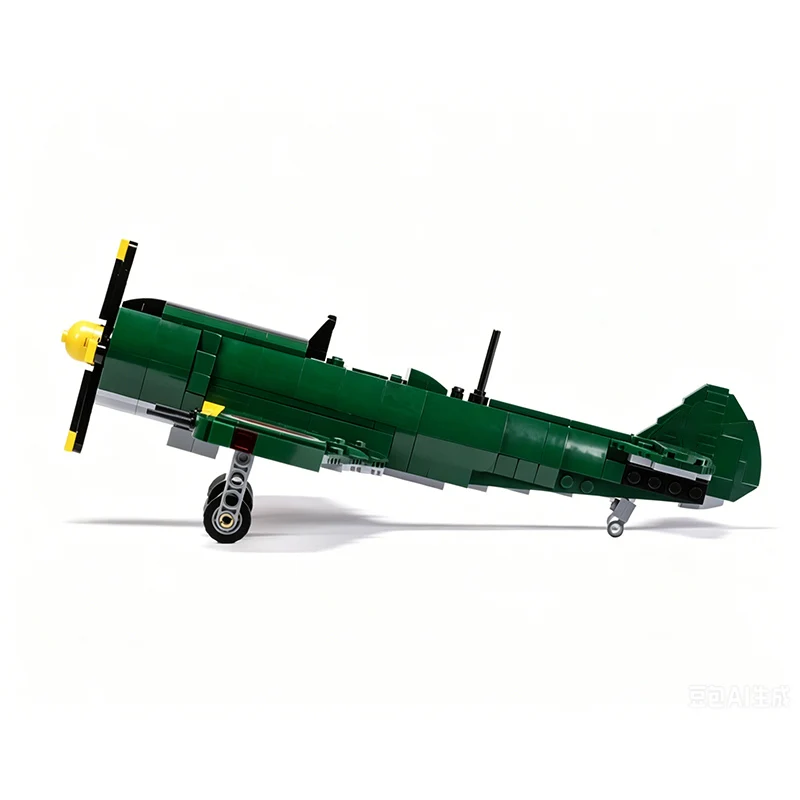 qwert Ki-84 Army Type 4 Fighter Model MOC Building Bricks War Equipment Modular Technology Gifts Holiday Assemble Children Toys