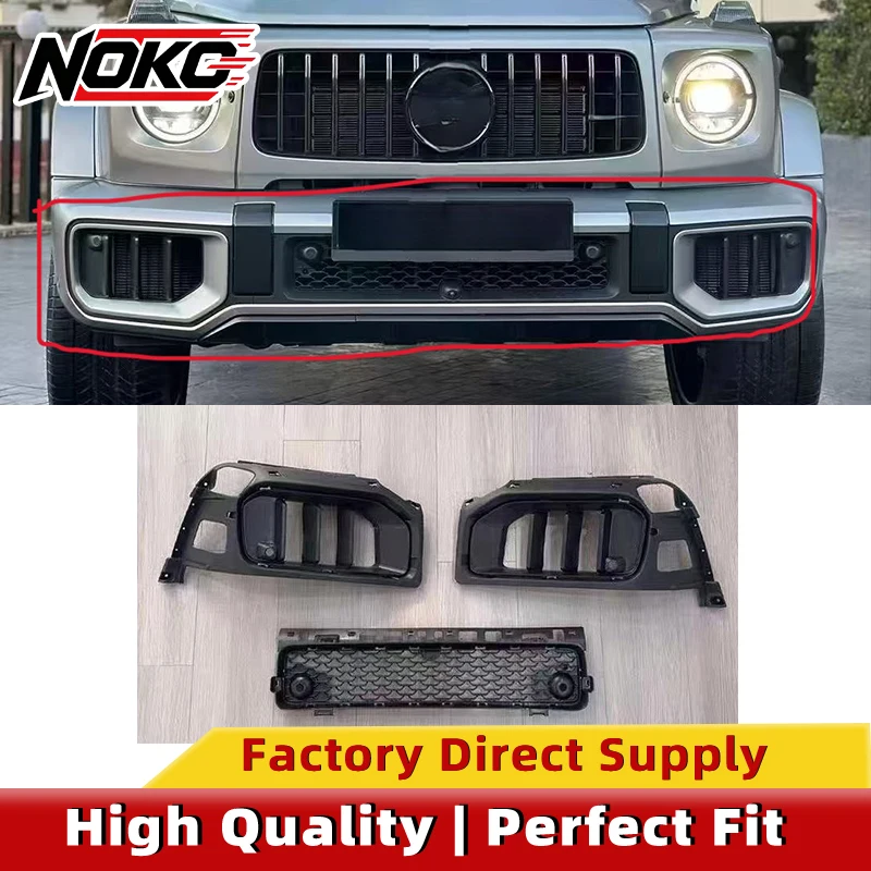 

1:1 Exact Fit 3‑Piece Front Bumper Grille for W464 G63 Upgrade to W465 G63, High‑Grade Front Grill Mesh Cover, Simple Install