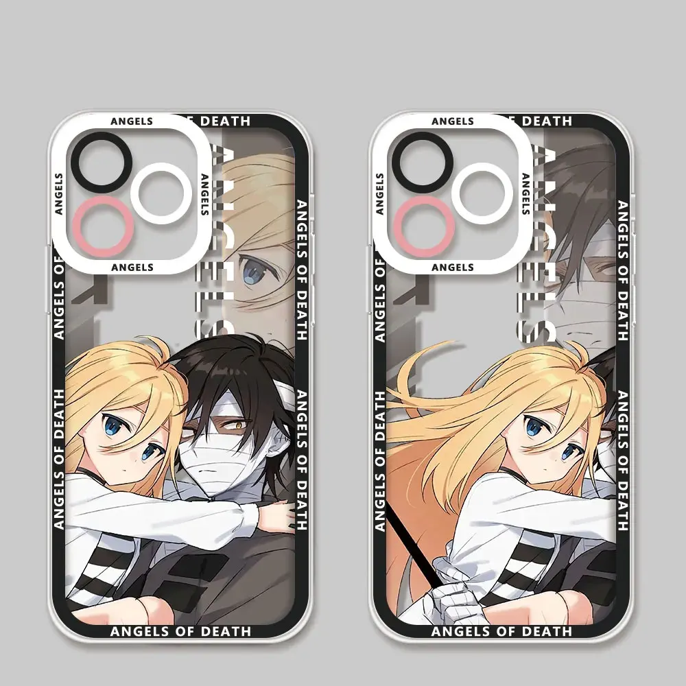 HOT Anime Angels of Death Rachel Zack Couple For iPhone Case 16 15 14 13 12 11 Pro XR XS Max 7 8 Plus Phone Y2K INS Girl Cover