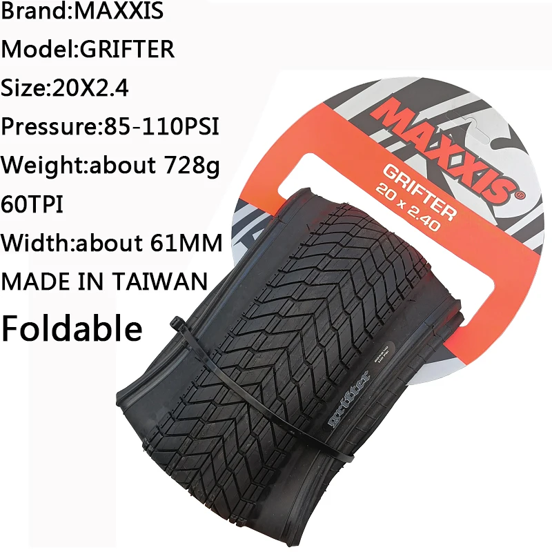 MAXXIS GRIFTER Stunt Bicycle Tyre, Foldable And Lightweight With Can Withstand High Tire Pressure And Double Rubber Technology.