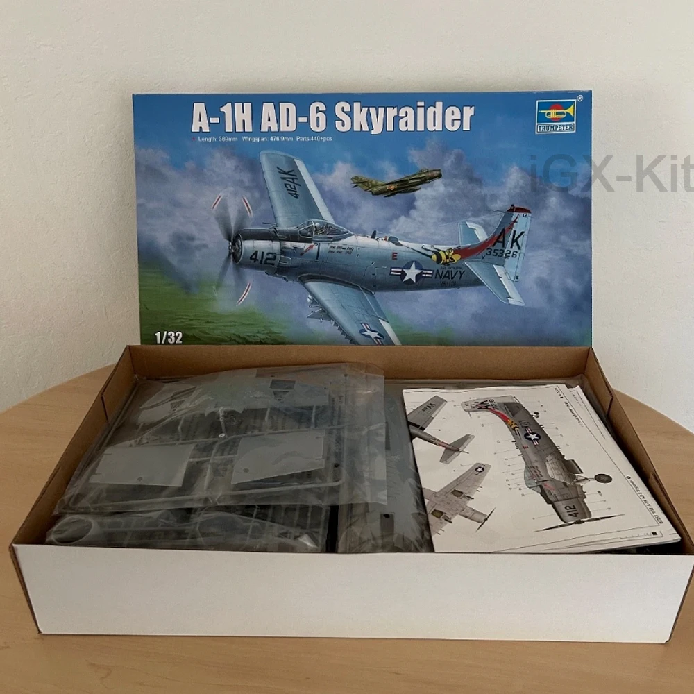 Trumpeter 02253 1:32 Scale A1H A-1H AD-6 Skyraider Attack Aircraft Airplane Handcraft Plastic Assembly Model Building Kit