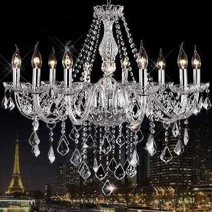 Luxury Clear  LED  Lighting Living Room Chandelier K9 Crystal Chandeliers candlestick lampadario led avize