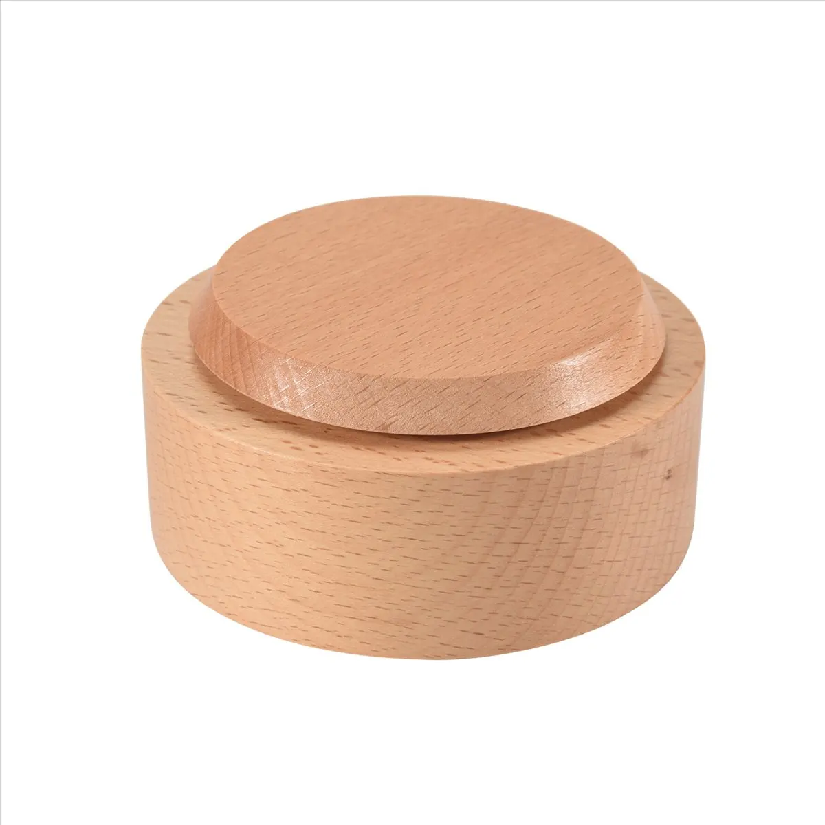 【ABFS】Wooden Music Box Rotating Round Base DIY Art Crafts for Christmas Decorative Ornaments Kids Gift