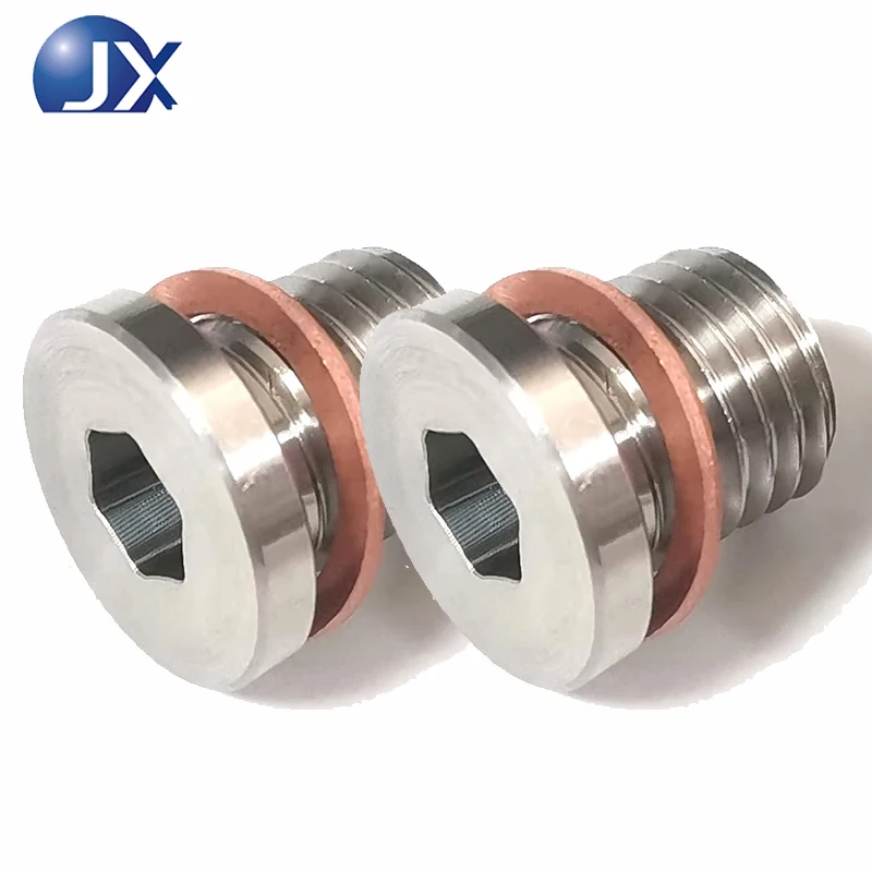 2PCS M12x1.5 Stainless Steel O2 Sensor Plug Kit with Copper Washer Exhaust Bung Seal for Car Fix Check Engine Light