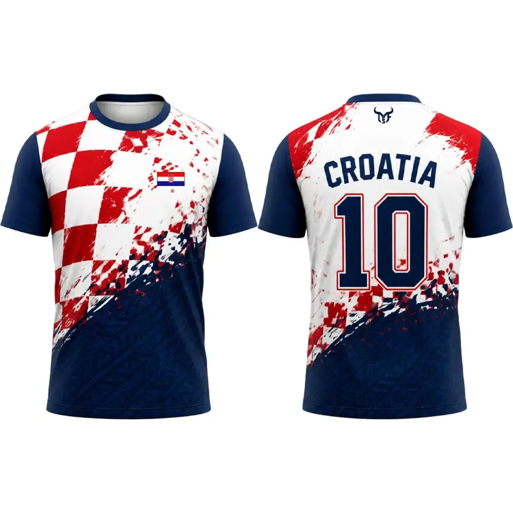 Croatia Flag Printed T-shirt Men Quick Dry Breathable Football Jersey Men's And Women's Casual Streetwear Short-sleeved Tops view 4