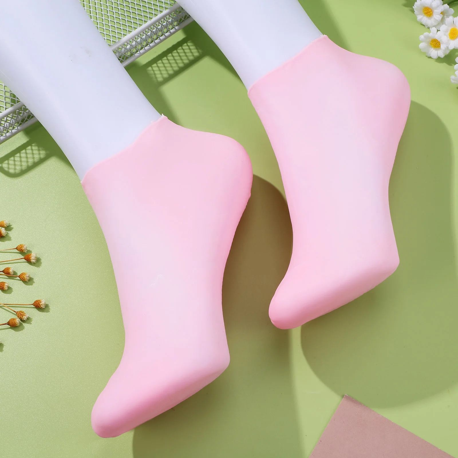 

5 пар силиконовых носков для ухода за ногами, мягкие эластичные увлажняющие гелевые носки для сухих и потрескавшихся ног, женские принадлежности для ухода за ногами