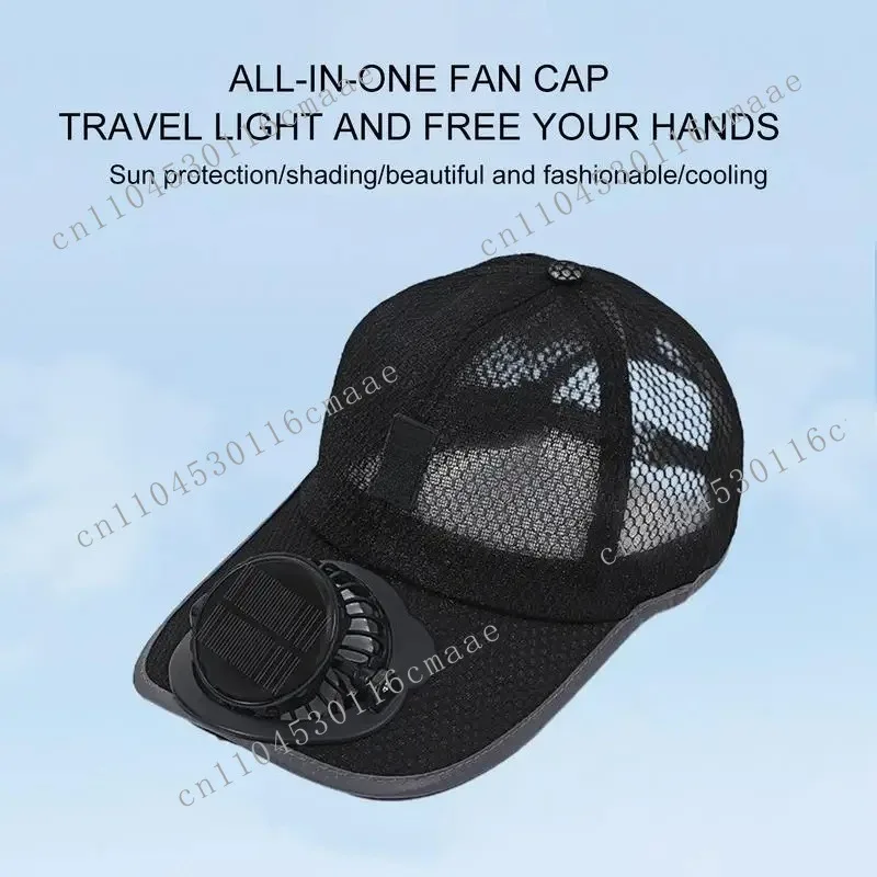 New Fan Mesh Cap with Cooling Fan Sports Baseball Cap Rechargeable Charging Fan Cap