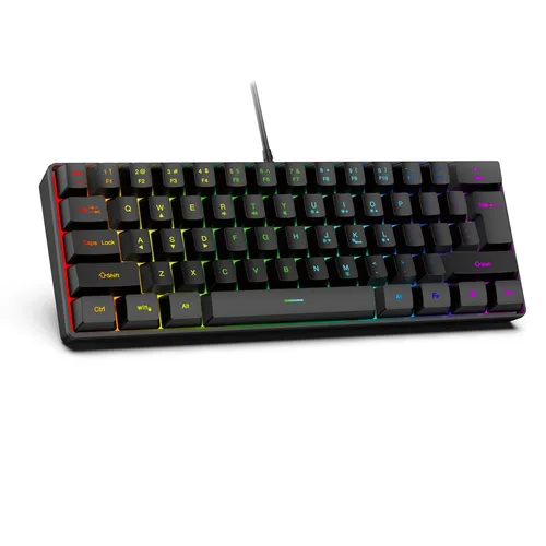 Teclado con cable sensación mecánica 61 teclas Usb con cable Gaming RGB teclado retroiluminado PC Gamer accesorios para jugadores de ordenador Ofiice