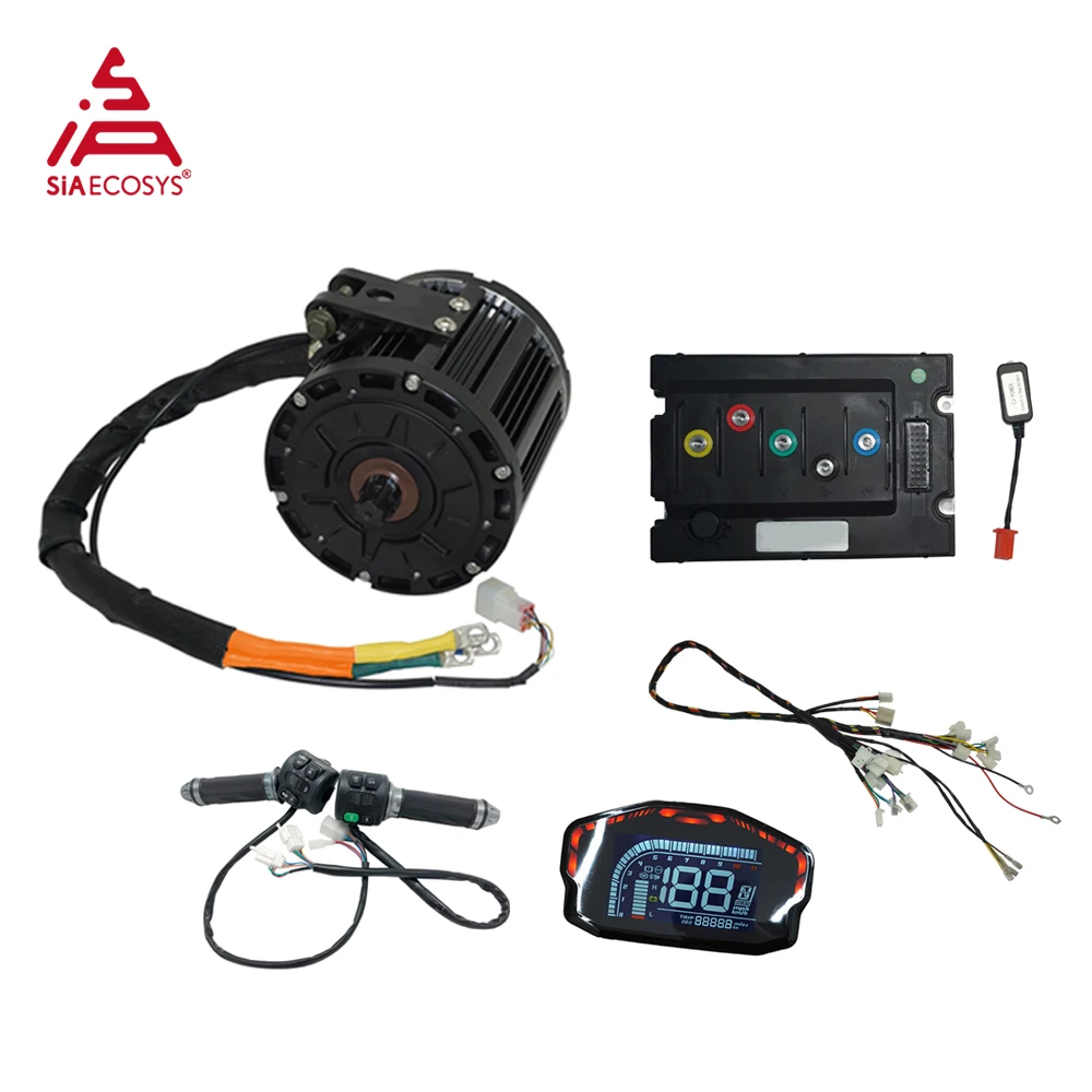 QS138 3000W Mid Drive Motor with SiAECOSYS CJ72450 Controller Line 200A Phase 450A Electric Motorcycle Scooter Kit