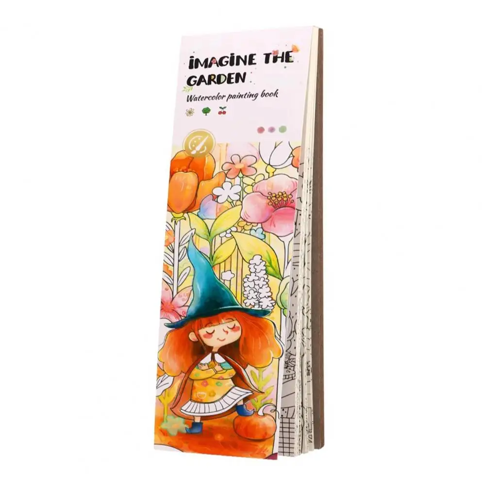 Книжка для рисования для малышей, портативная книжка-раскраска для акварели для детей с кистью, 20-страничная карманная рабочая тетрадь для рисования своими руками для малышей