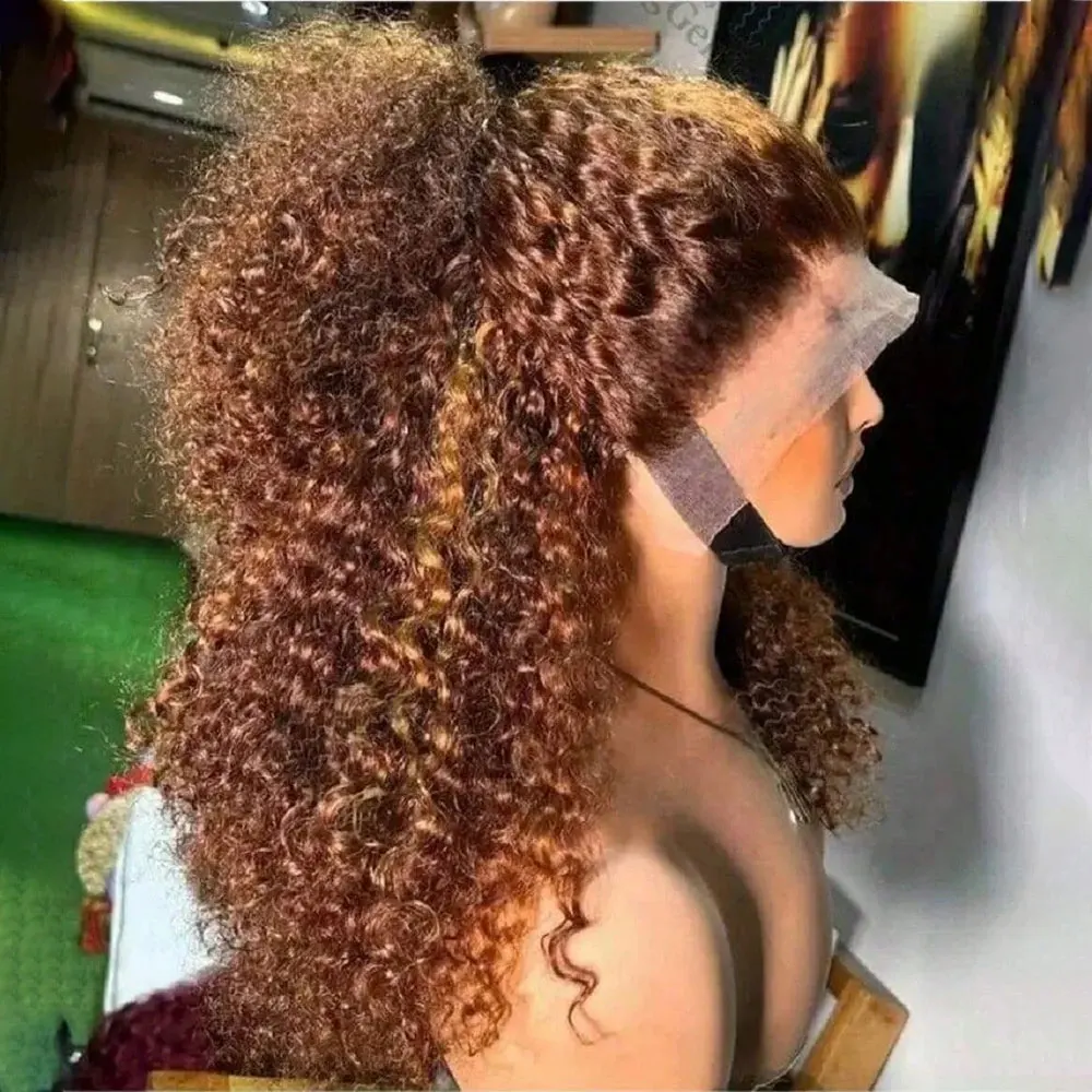 4/27 Highlight Colored Wig  Curly Wig 13x4 Lace Front Wig Human Hair Wigs 5x5 Glueless HD Transparent Deep Wave Lace Frontal Wig