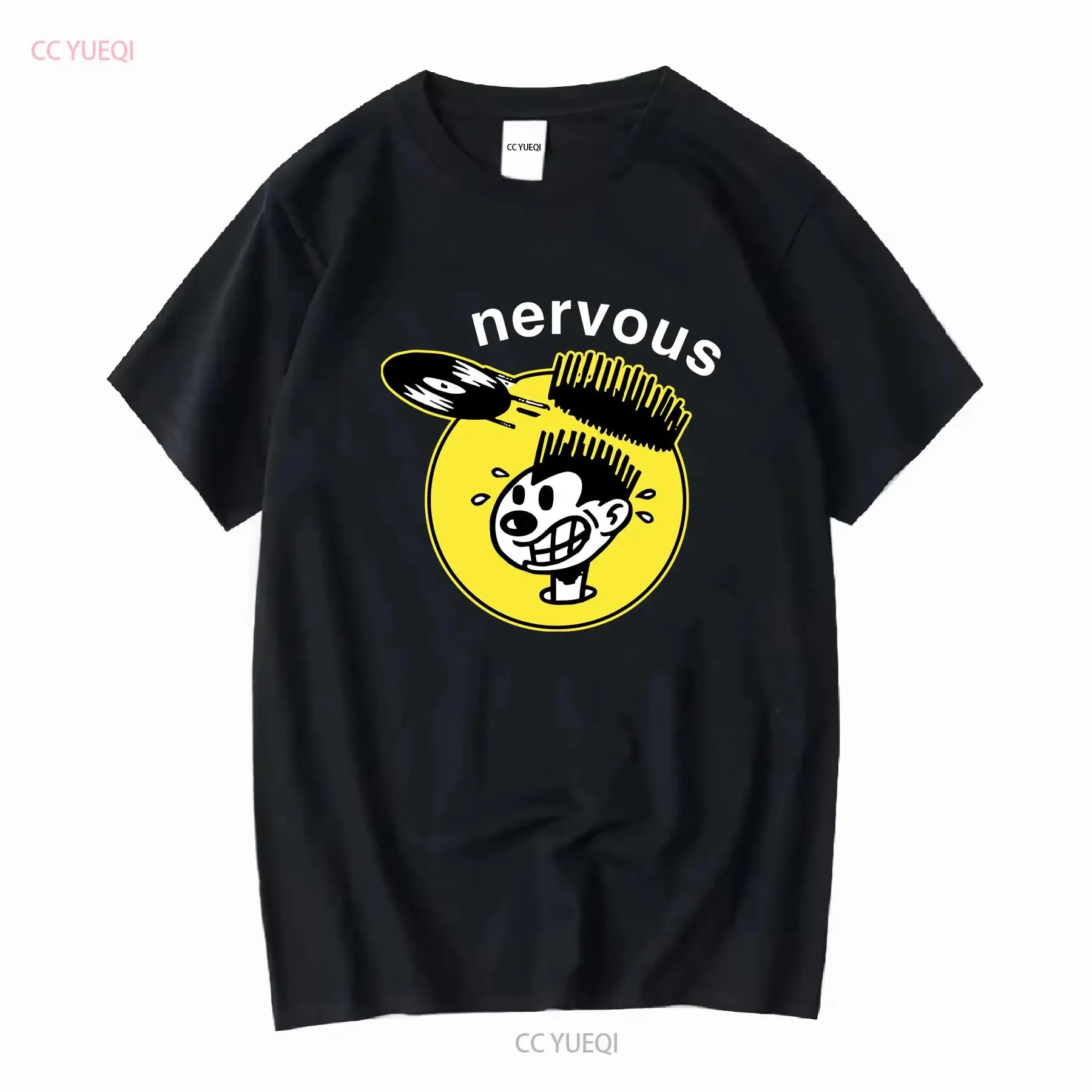 Nervous Records Hip Hop House Music Funny Best Seller T Shirt Black 56 vintage Washed Casual designer clothes homme Breathable