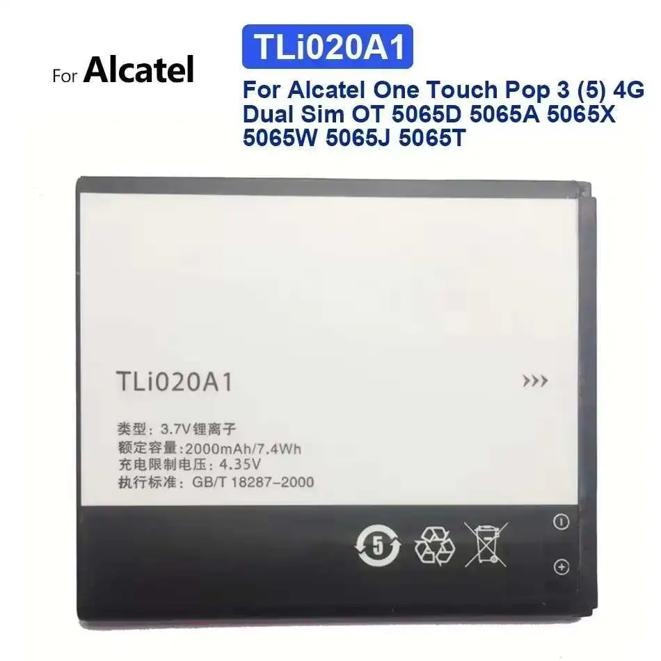 

Mobile Phone Battery TLi020A1 2000mAh For Alcatel One Touch Pop C7 7040 OT-7040 OT-7040D For Tcl J738M J736L D920