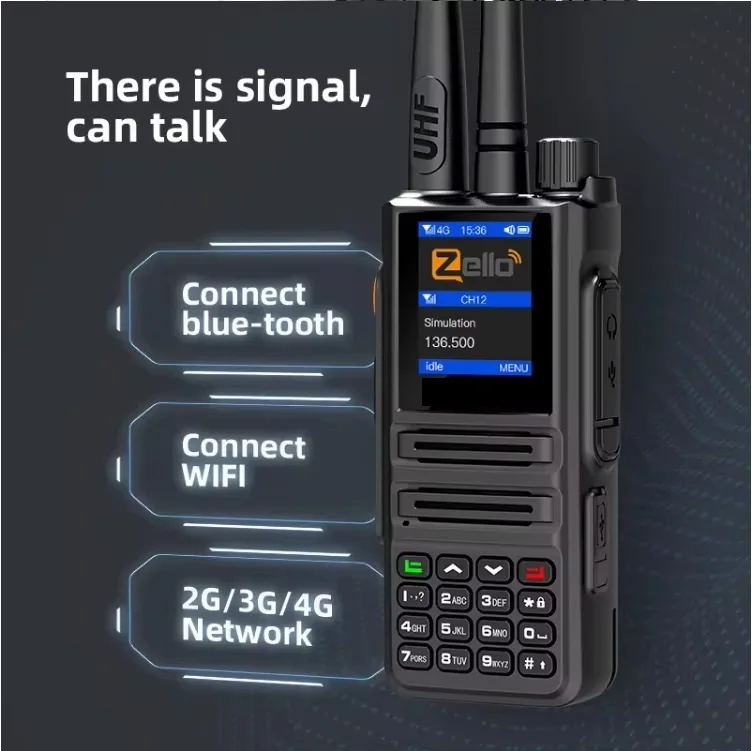 

Poc Radio 4G Long Range UHF Walkie Talkie GPS Compatible Zello Wifi Blue-tooth Android 5000KM Global Two Way Radio