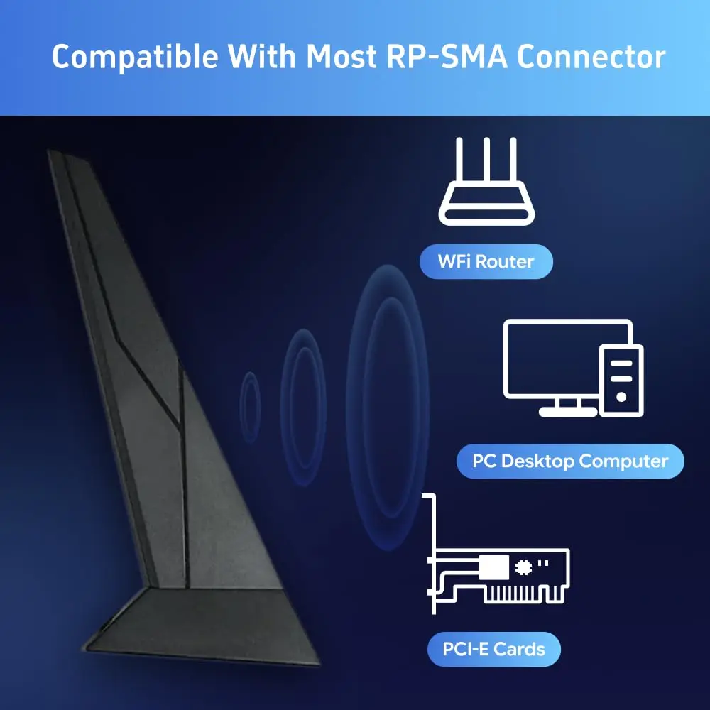 WIFI 7 안테나 2T2R 듀얼 밴드 2.4G 5G 6G RP-SMA MSI Z790 Z790-A X670 X670E B760 B760M Z690 X570 B550 B460I B550I 마더보드용 썸네일 4