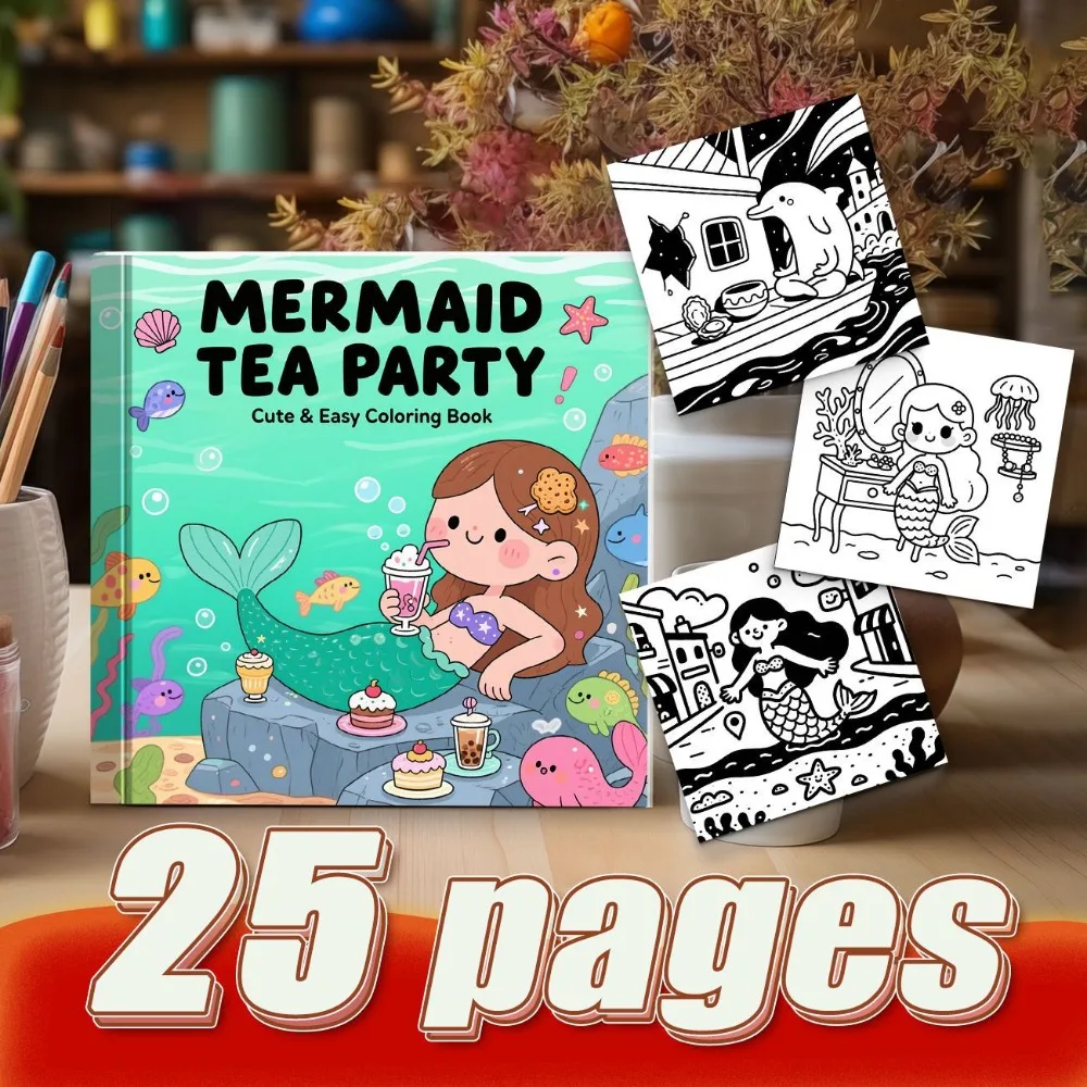 

High Quality Ocean Mermaid Dolphin Coloring Book DIY Creation Relax Body And Mind Personal Expression Easy Coloring