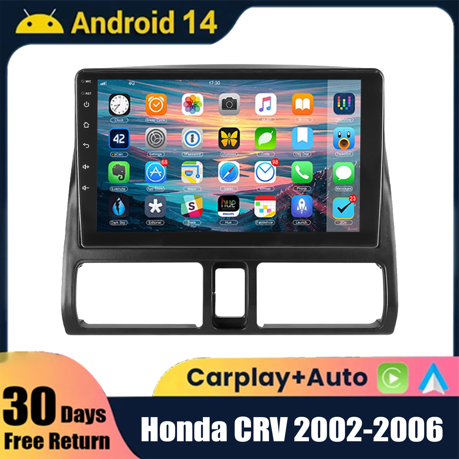 2+32G For Honda CR-V CRV 2002-2006 Android 14 Apple Carplay 9
