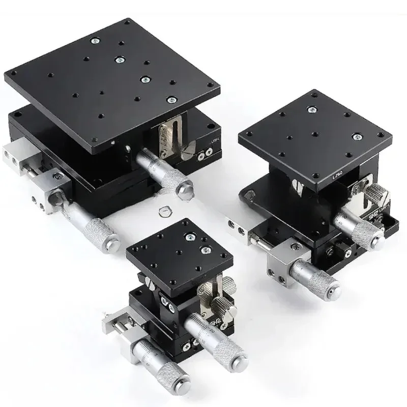 XYZ Axis 60*60/40*40mm Trimming Station Manual Precision Displacement Platform Linear Stage Sliding Table XYZ Rail LGD60-L