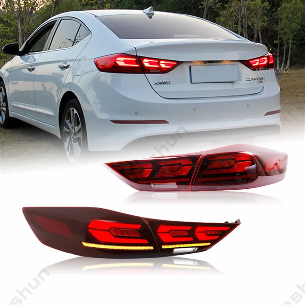 

Pair LED Taillights For Hyundai Elantra 2016 2017 2018 Taillamp Rear Lamp Brake Turn Signal Tail Sequential Fog Reverse Light