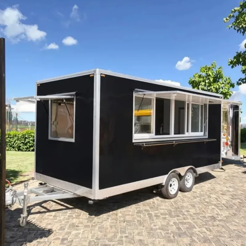 Food Truck Business Solution, Mobile Food Trailer with Professional Kitchen Equipment, Ideal for for BBQ, Fried Chicken Donuts
