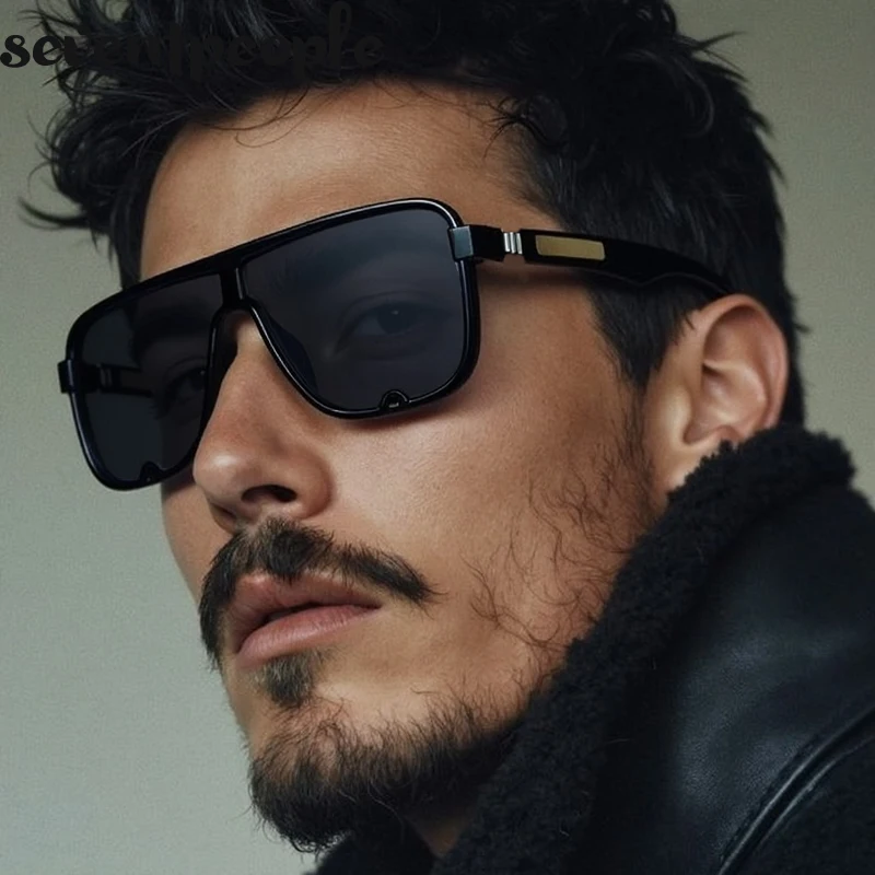 

Polarized Oversized Square Shield Sunglasses Men Women 2025 Luxury Brand Vintage Steampunk Outdoor Sun Glasses For Male UV400