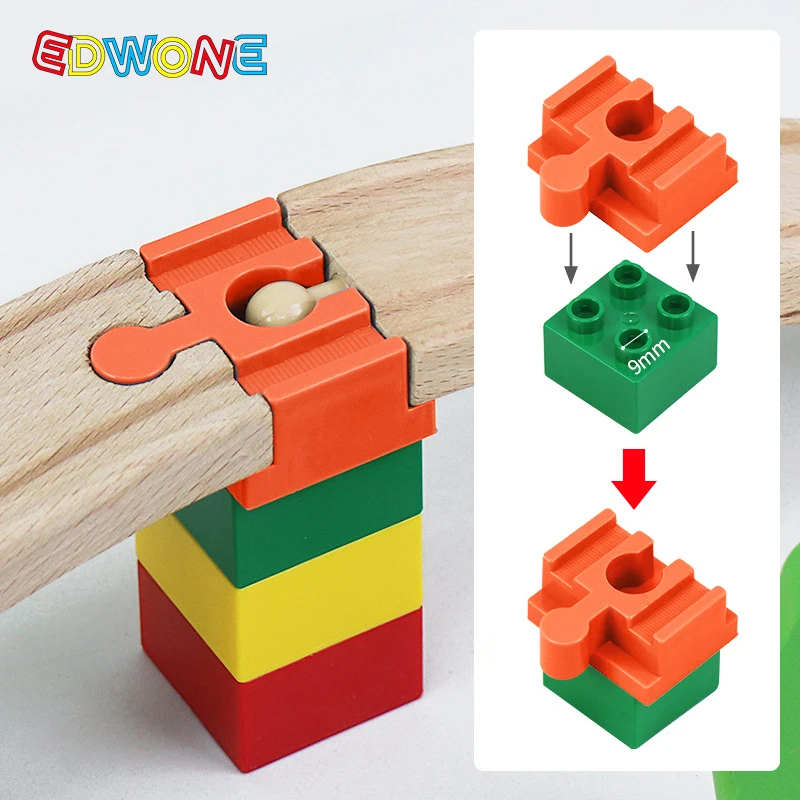 5/10PCS Wooden Train Track Accessories Plastic Building Blocks Adapters Wooden Track Connectors fit for Brand Wood Tracks Toys