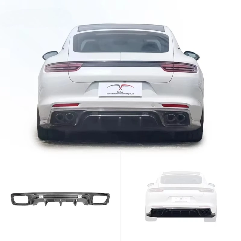 Car Modified Carbon Fiber Rear Bumper Rear Diffuser Rear Lip Spoiler for Porsche Panamera 971 KDA Body Kit Upgrade