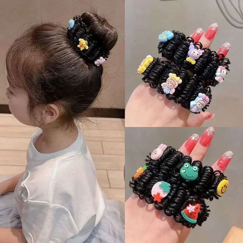 2pcs Children Buns Maker Hair Styling Tools Hairbands Hair Ties Cute Cartoon Hair Ties Hair Accessories Girls Coil Hair Artifact