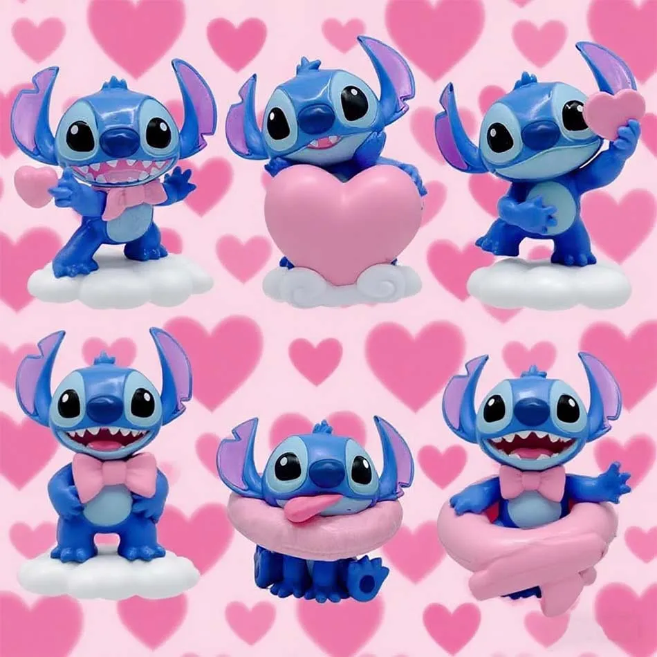 

Disney Stitch Lovers Model Doll Angel Kissing Stitch Statue Desktop Display Figurines Ornaments Valentine's Day girlfriend Gifts