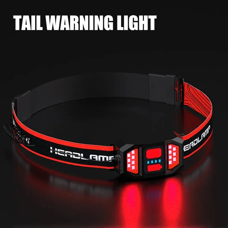 مصباح يدوي أمامي LED قابل لإعادة الشحن USB ، مصباح أمامي ، ضوء خلفي أحمر ، تخييم خارجي ، ركض ، مصباح أمامي لقبعة المشي لمسافات طويلة #5