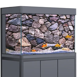 Aquarium Background Sticker Stone Rock Walls Marbled HD Printing Wallpaper Fish Tank Reptile Habitat Decorations PVC