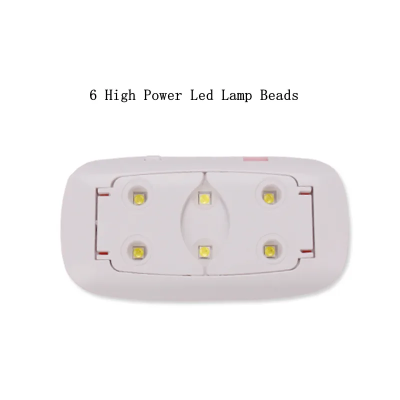 Mini secador de uñas portátil, lámpara UV, 6 LED, barniz de pulido con Cable USB, 6W, Máquina secadora de manos única, herramientas profesionales de manicura