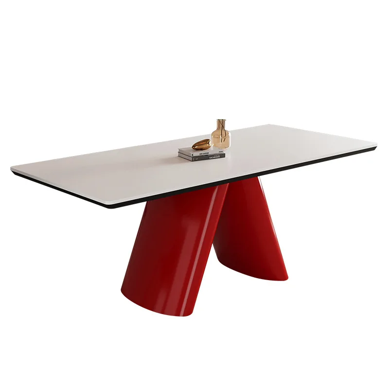 

Light luxury Deli Feng rock slab dining table rectangular home modern simple villa high-end dining table