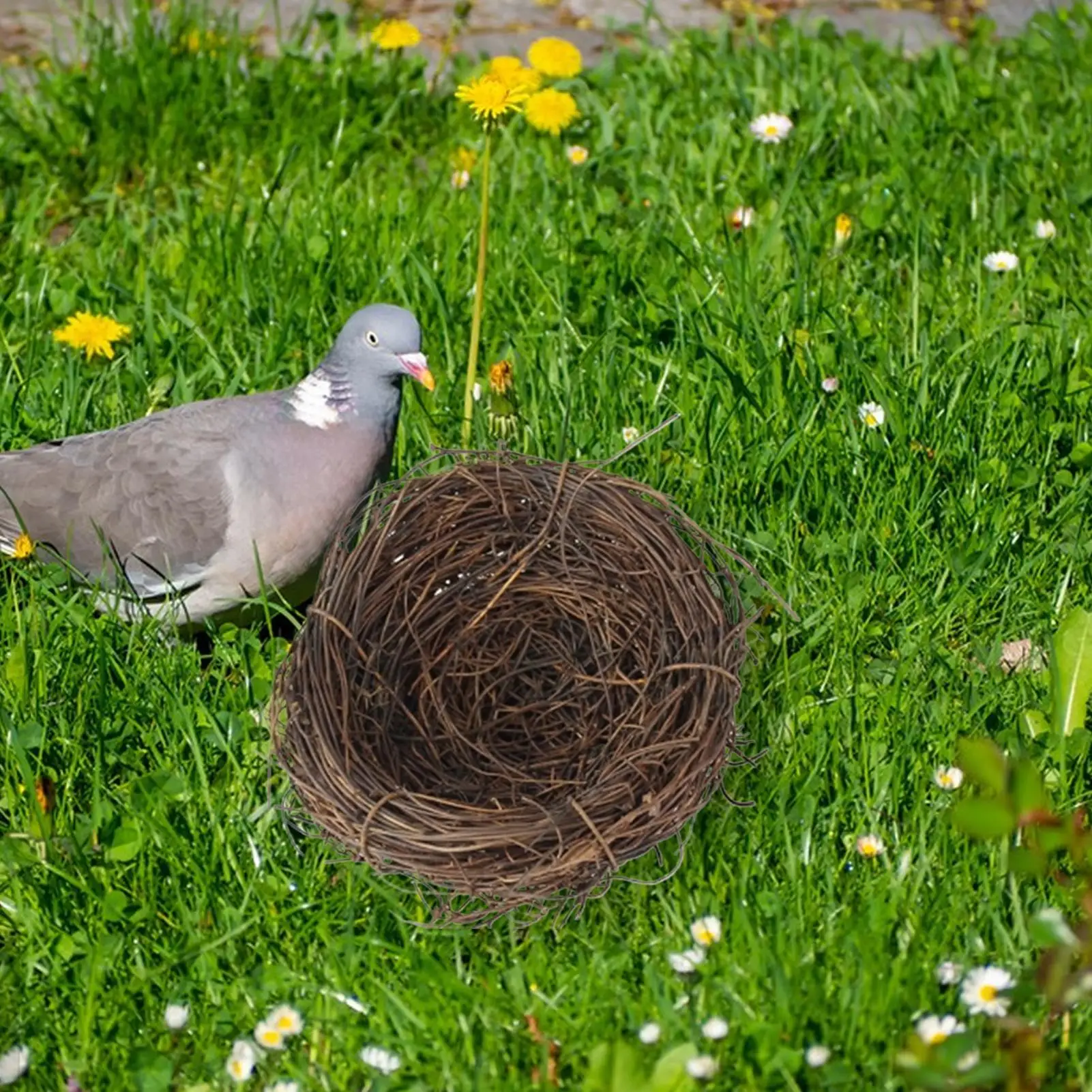 10cm Round Rattan Bird Nest Easter Handmade DIY Craft Vine Simulation Bird Nest Egg Decor Props Home Garden Window bird house