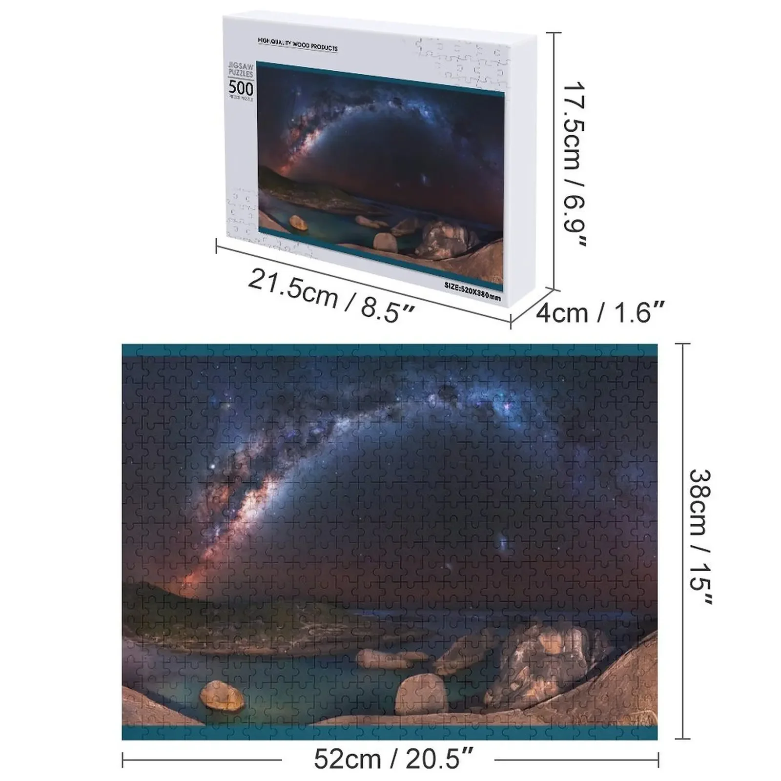 Quebra-cabeça da via láctea personalizado com foto personalizada quebra-cabeça animal de madeira