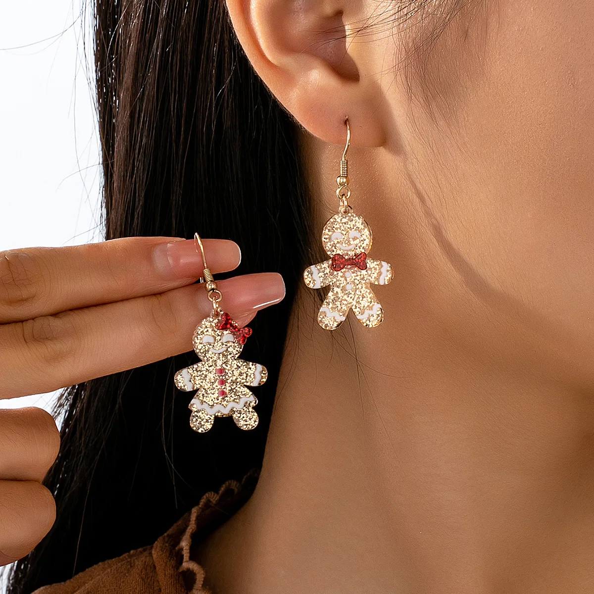 Cute Flocking Plush Cat Earring Japan Korea for Women Girls Bear Cartoon with A Hundred Earrings Party Jewelry Gifts