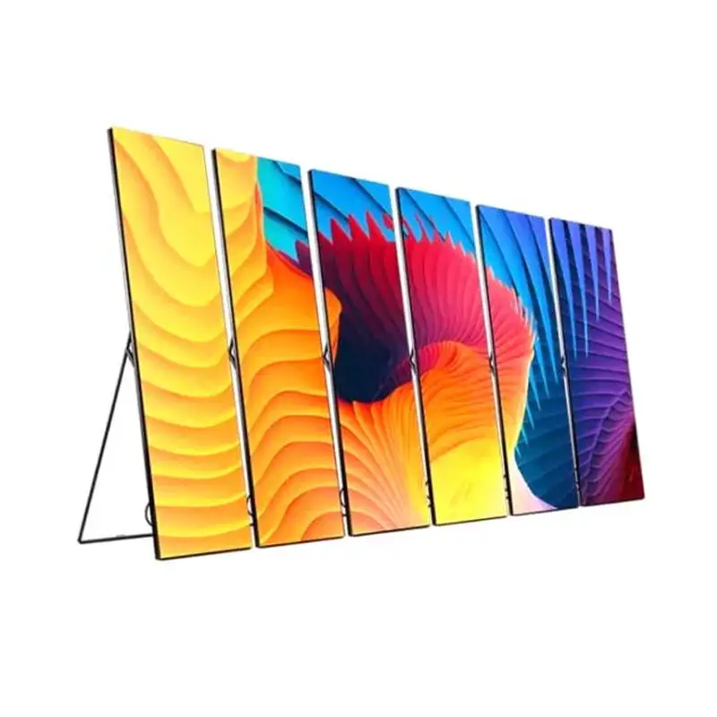 Portable Moving P2.5 Stand Smart LED Poster Display Screen Indoor/Outdoor Foldable Board LED Poster Screen With For Advertising