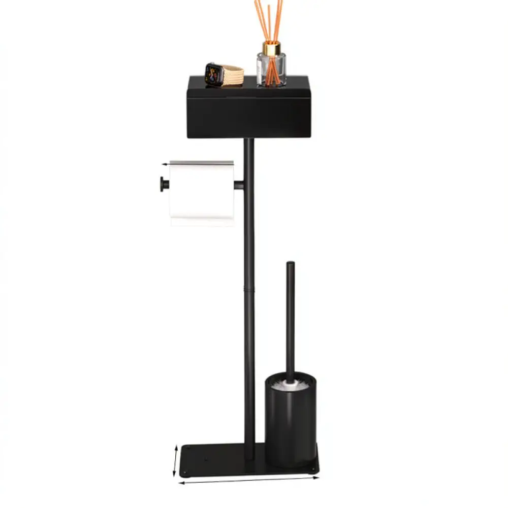 Space Saving Bathroom Tissue Rack Floor Standing Toilet Paper Dispenser Storage Drawer And Toilet Brush Holder Set